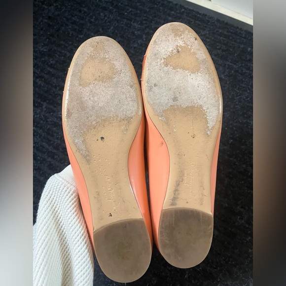 Salvatore Ferragamo Peach Flats with Gold Buckle - Picture 5 of 6